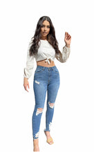 Load image into Gallery viewer, HoK Rae Distressed Skinny Jean
