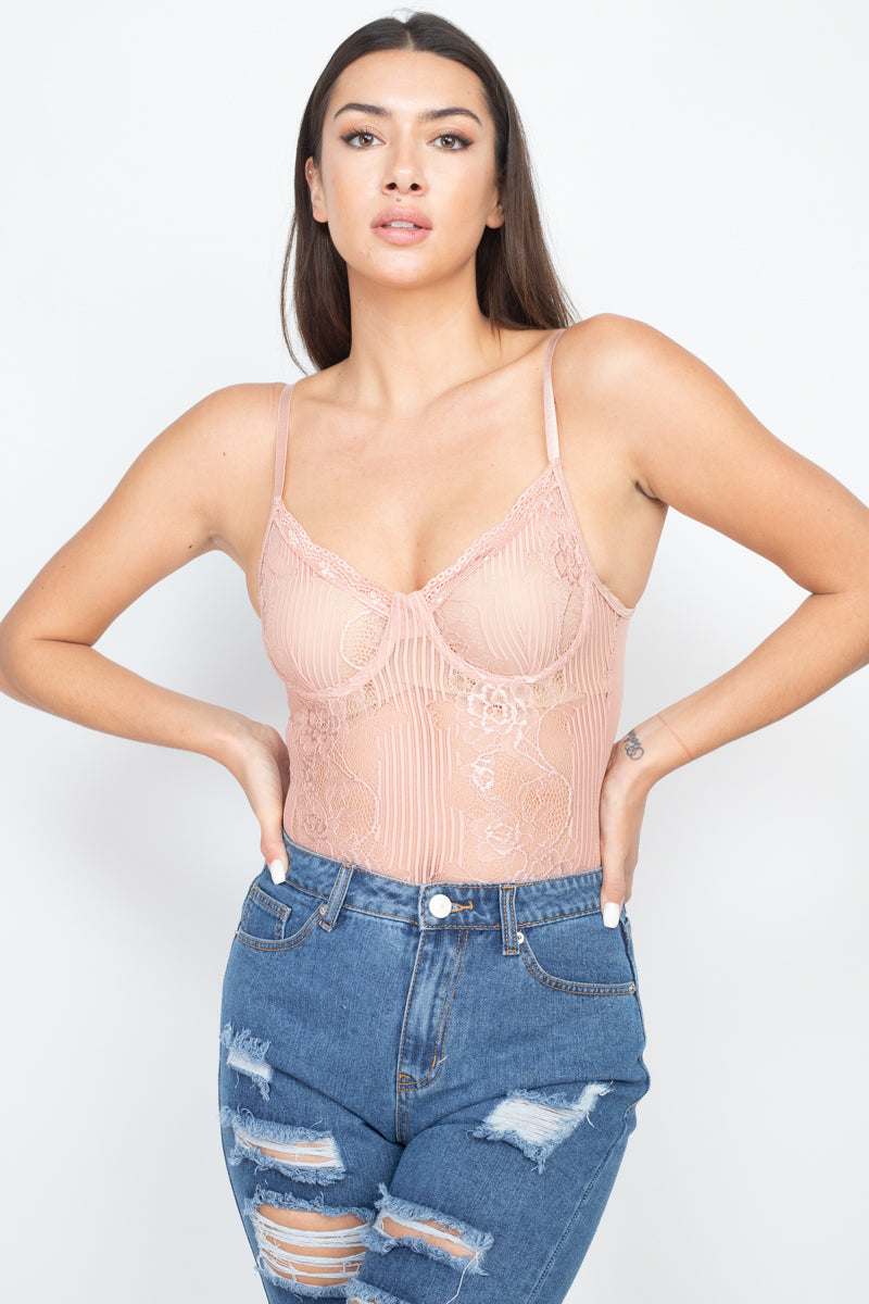 Peachy Lace Bodysuit